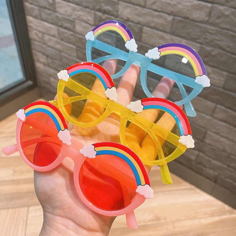 Kacamata Anak Rainbow Bulat Kacamata Pelangi Lucu Trendy Kacamata Hitam Anak