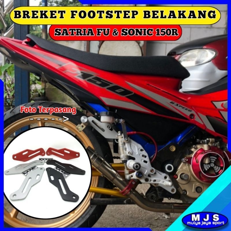 STEP PAKET BONCENGAN SATRIA FU DAN FU FI  BREKET STEP BELAKANG BONCENGAN BAHAN TEBAL JALU STEP DRAT 12 JALU UNDERBONE UNTUK BONCENGAN JALU STEP UB