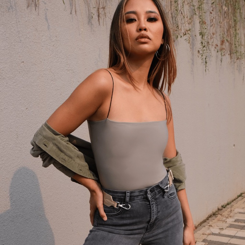 GRADE A Bodysuit Kurve | Spaghetti Bodysuit | Bodysuit Wanita SPAGHETTI BODYSUIT - BODYSUIT POLOS WA