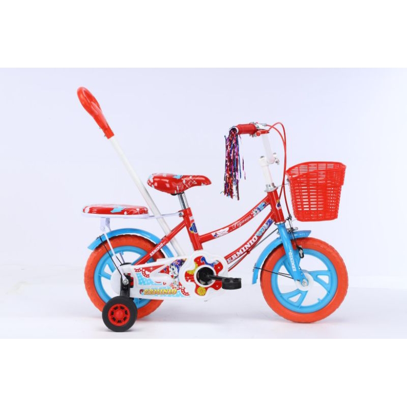 Sepeda anak perempuan 12&quot;Ban POMPA STIR DORONG bisa dilepas untuk anak 2 sd 4 thn ada roda bantu