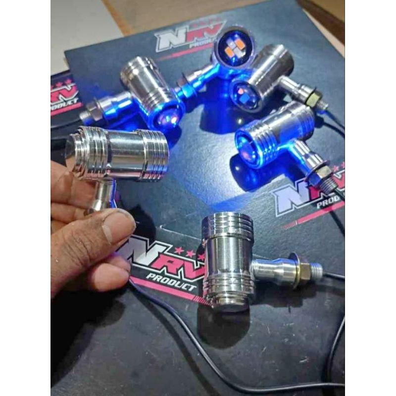 CLASSIC C - Lampu reteng sein almunium cnc lampu led model palu bulat buat MOTOR CB GL MEGAPRO TIGER