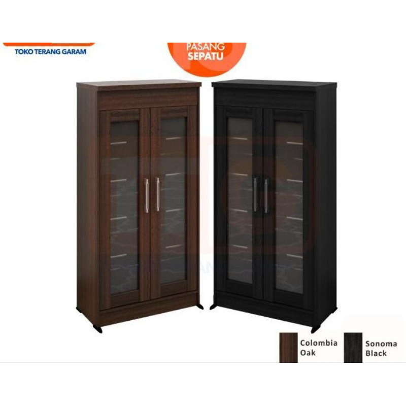 LEMARI SEPATU PINTU KACA LEMARI SANDAL MINIMALIS RAK SEPATU MODERN
