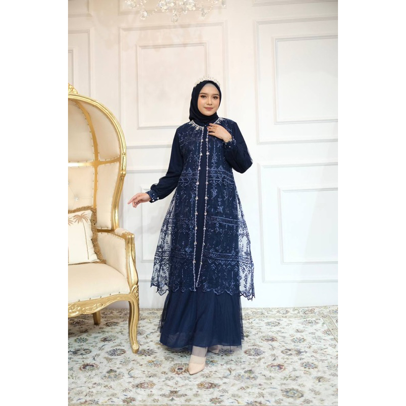 JOLISHA Dress - Gamis Pesta - Baju Lamaran - Brukat Mewah - Seragam Pernikahan - Pakaian Kondangan -