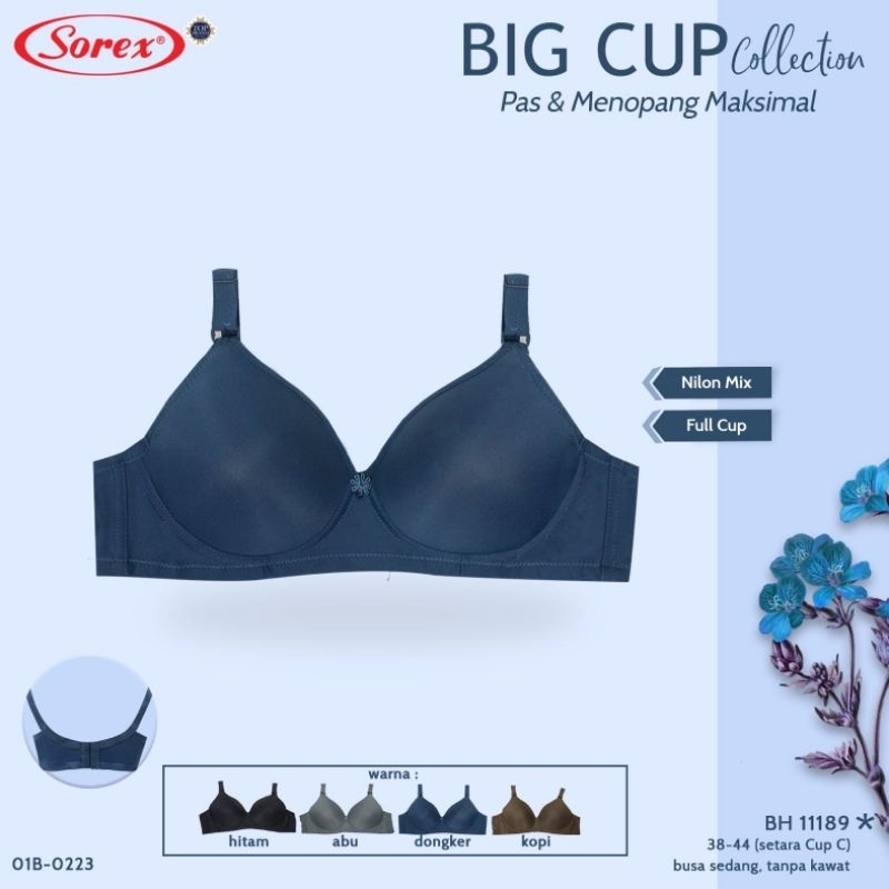 Sorex bra big cup collection 11189C BH tanpa kawat busa sedang (38-44)