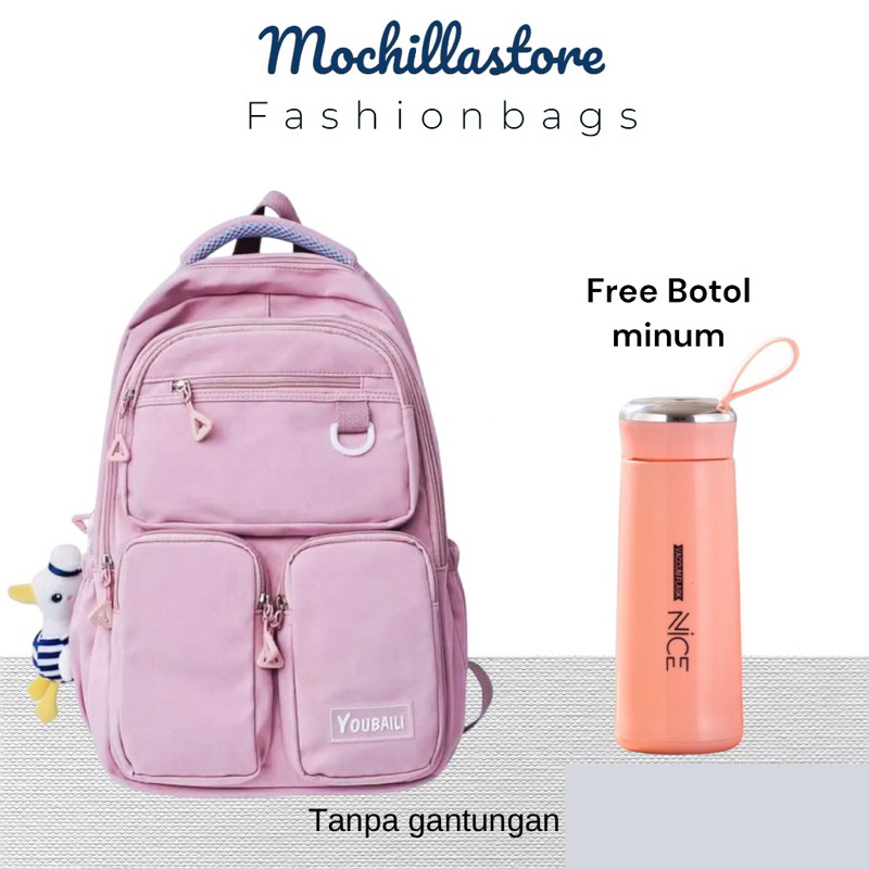 Mochillastore - Tas Ransel Sekolah Perempuan Dan Laki-laki Tas Ransel Backpack Anak Sekolah SD SMP SMA Tas Anak Remaja Muatan Besar masuk Buku Paket  LKS dan Laptop + Tambler Tas COD Termurah