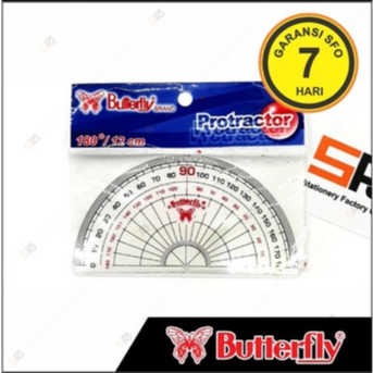 

Penggaris Busur Butterfly 180 derajat 12cm