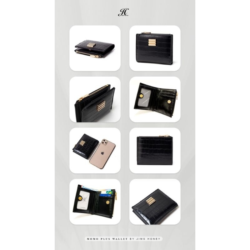 Momo Wallet Dompet Mini Wanita lipat croco Jims Honey elegan realpic cod card holder Official Store