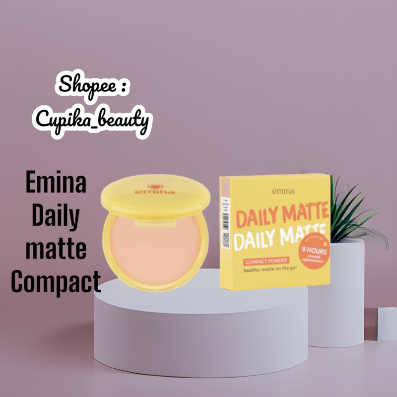 [pa] emina daily matte compact powder || bedak padat emina daily matte case kuning