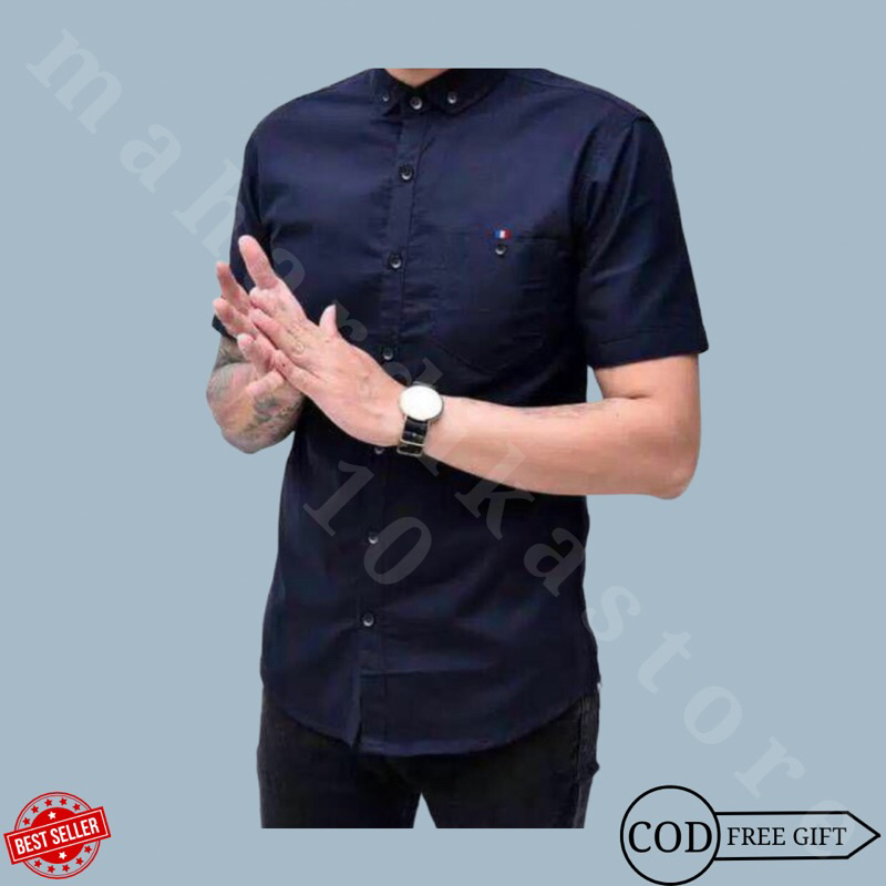 KEMEJA PRIA LENGAN PENDEK SIZE M,L DAN XXL/ KEMEJA COWO REMAJA / KEMEJA PRIA DISTRO MURAH / KEMEJA KATUN