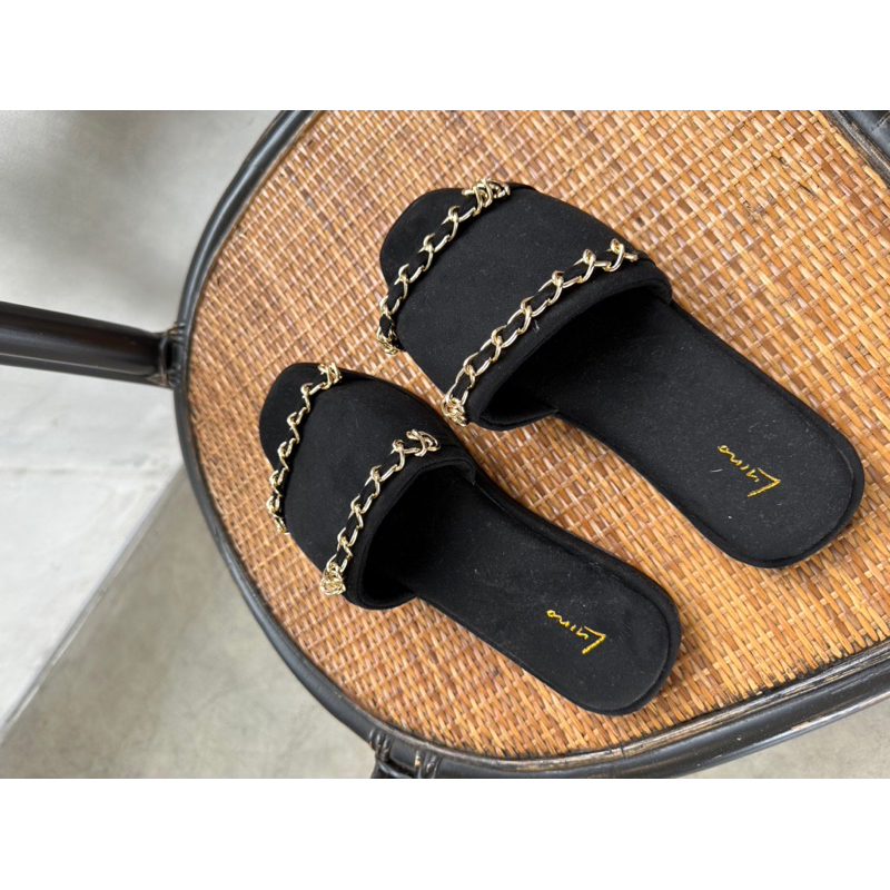 VANIA WEDGES HITAM sandal wedges sandal gamis wanita sandal platform