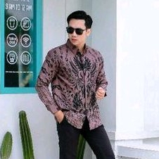 BATIK BOLO DEWO Motif Peksi Prabu Hendrawan Kemeja Baju Batik Pria Lengan Panjang Lapis Furing Hem Atasan