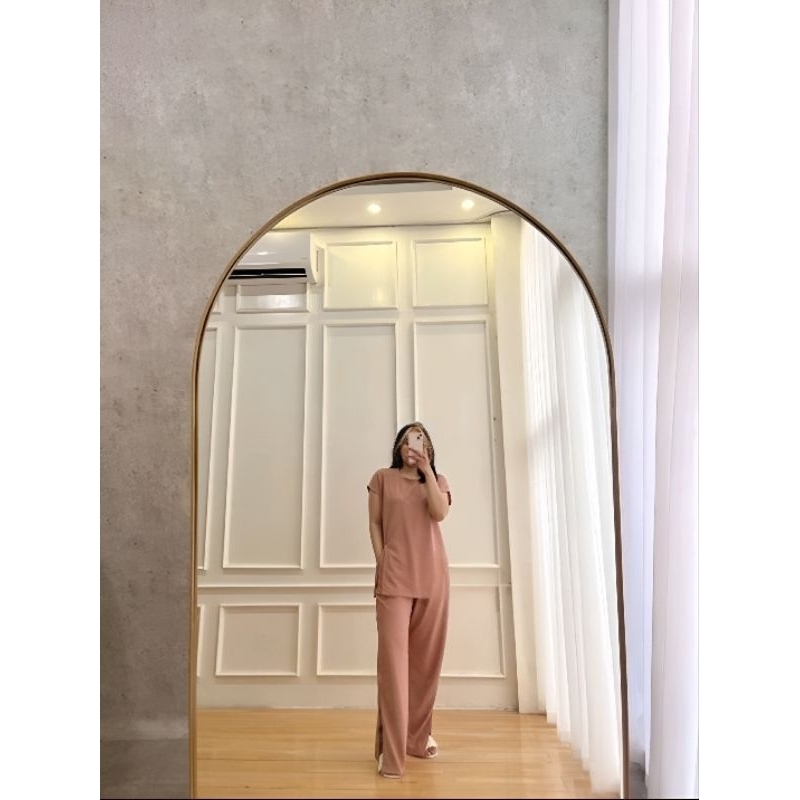 Rae basic set - knit set - set celana rajut - baju rajut ala korea - celana kulot knit - baju set al