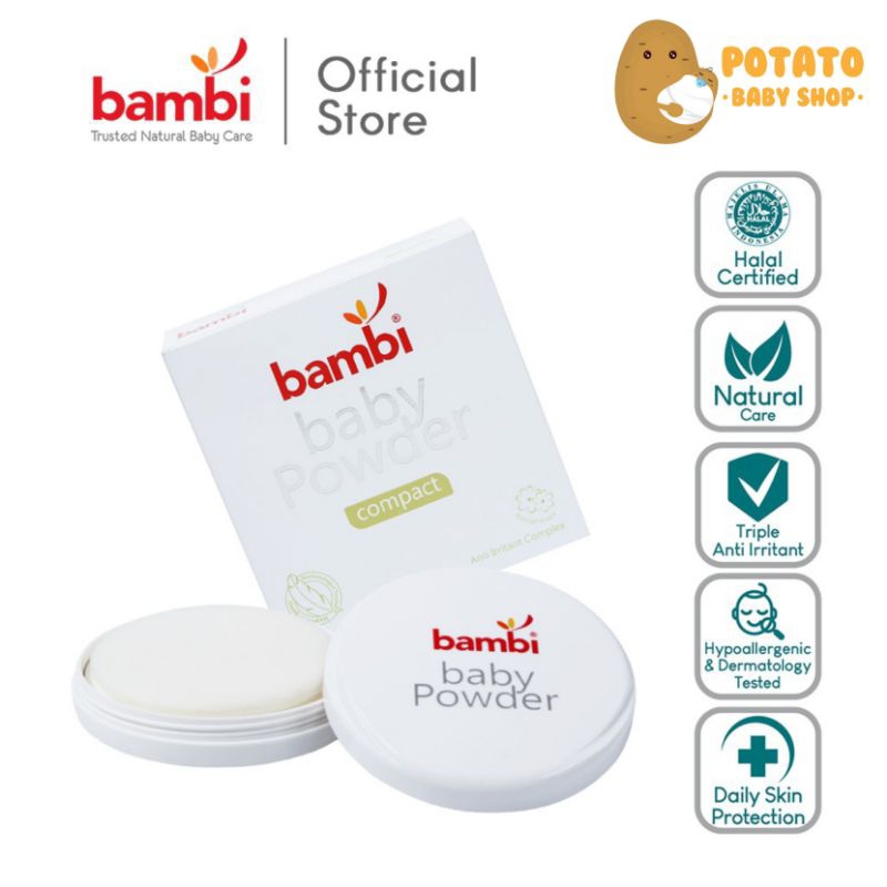 Bambi Baby Powder Compact Calming &amp; Comfort Daily Care - Bedak Bambi