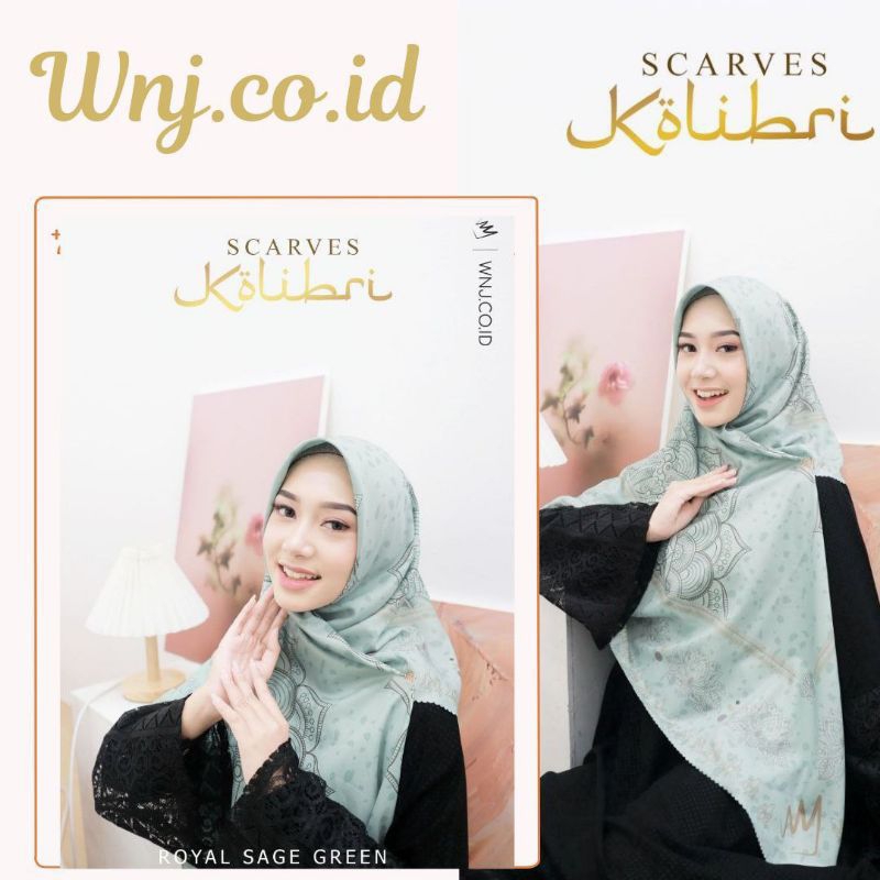 [ SCARVES KOLIBRI  ] By wnj.co.id wnjid wnj wanoja Jilbab  pashmina printing  mewah bonus  broch bro