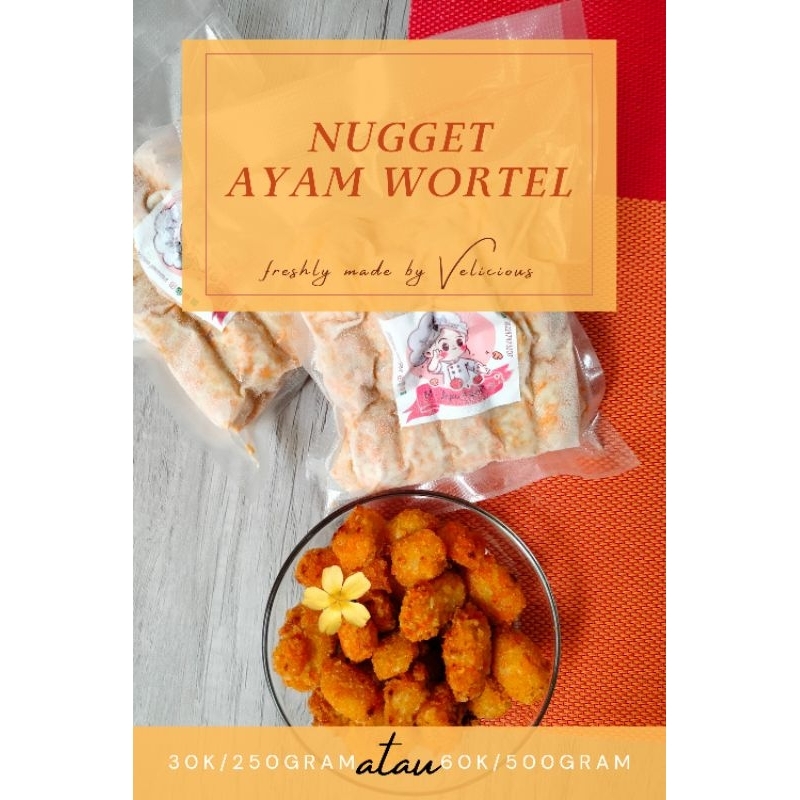 

VeliciousFood Nugget Ayam Wortel Homemade 250gr/ NUGGET HALAL / MPASI / Non MSG Non Pengawet