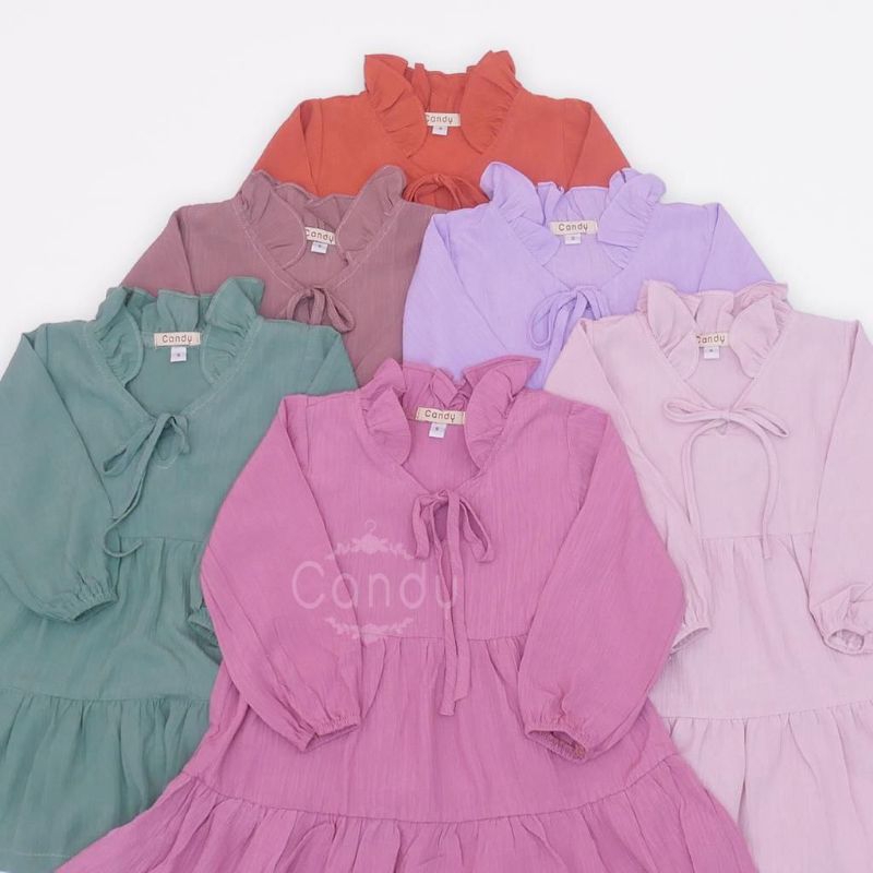 DRESS CRINKLE CANDY / DRESS ANAK PEREMPUAN / TUNIK ANAK PEREMPUAN
