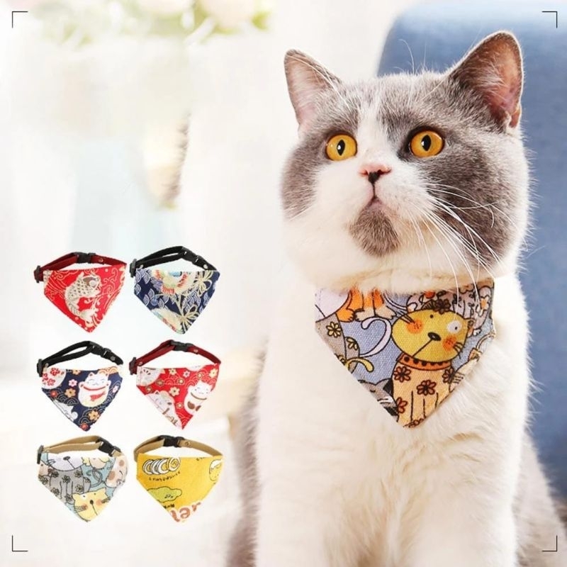 KALUNG SYAL KUCING ANJING PLUS LONCENG BANYAK MOTIF