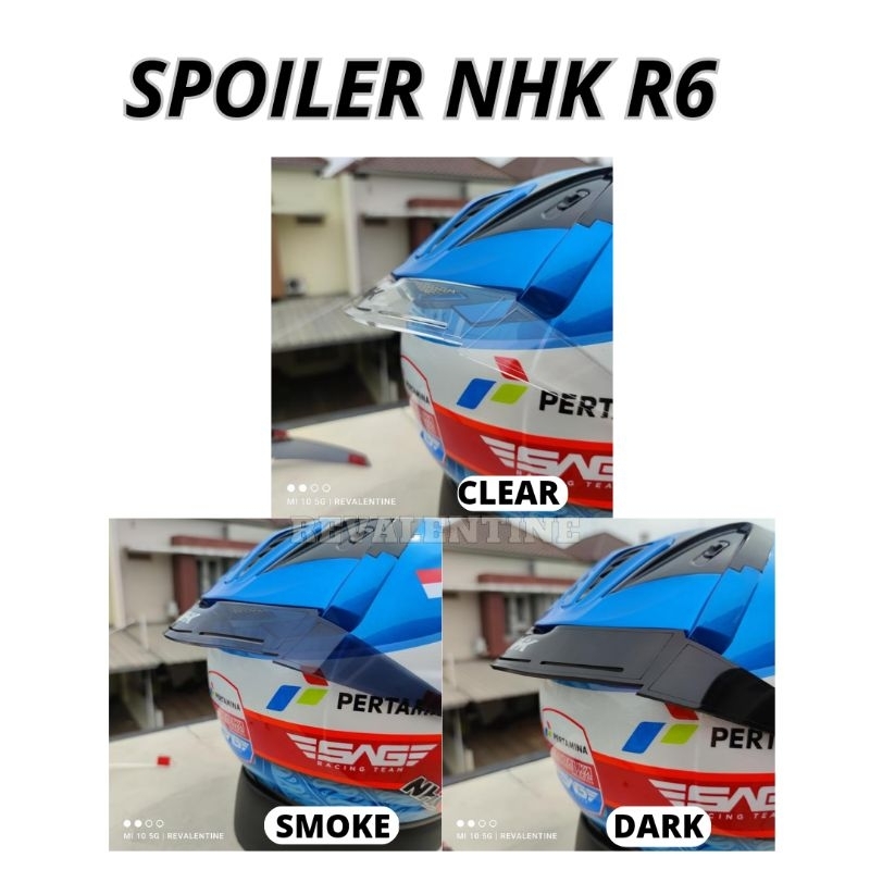 Spoiler NHK R6 | Diffuser Extension | aksesoris variasi paket ganteng Helm Half Face NHK