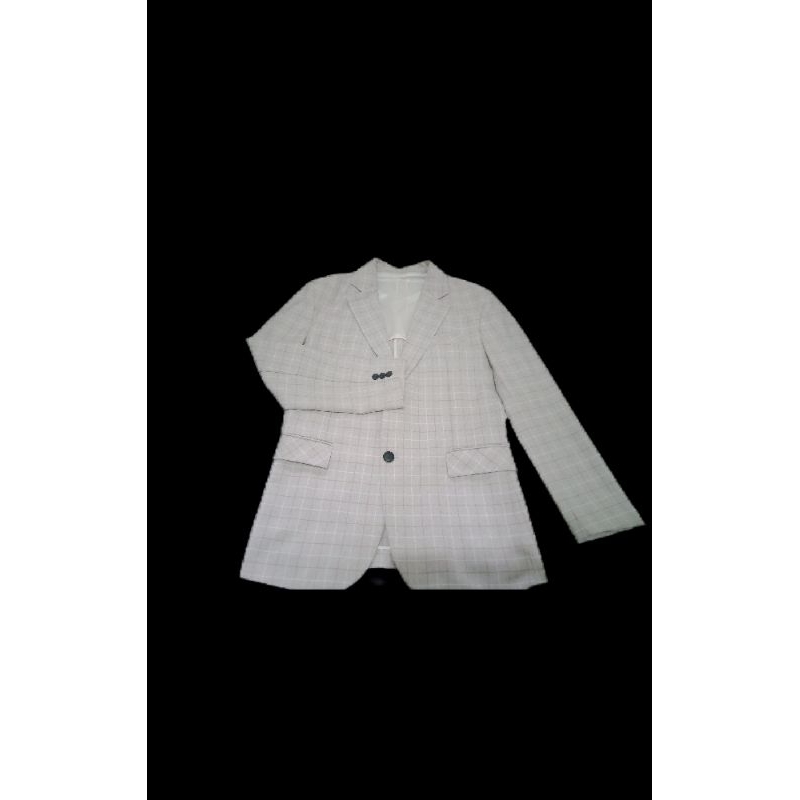 JAS SECOND Pria tartan Warna Cream Ukuran S