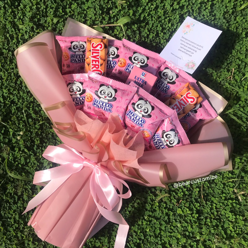 

(READY) (SIAP KIRIM) Extra Premium large cute snack bouquet by bear customize