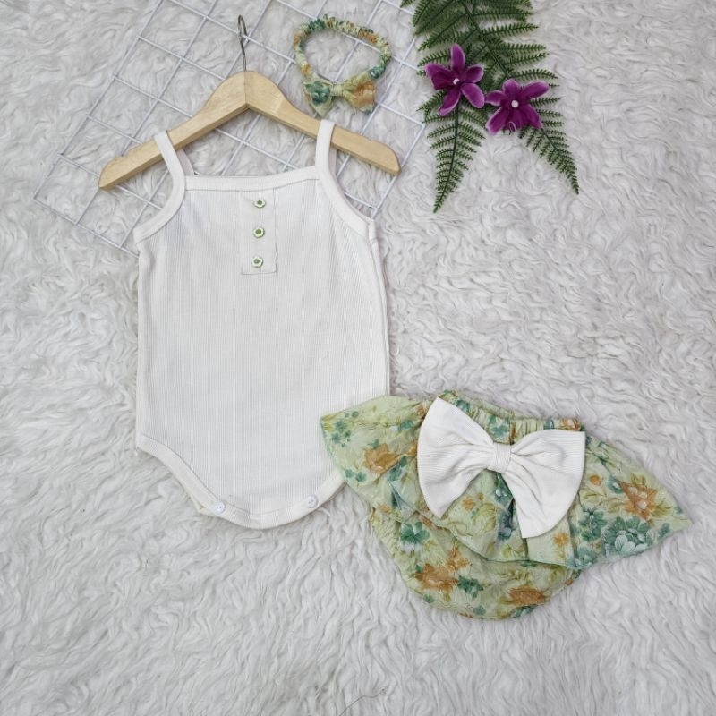 baju perempuan Set Jumper celana rok pita baby