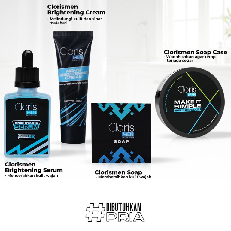 CLORISMEN Cloris men soap paket lengkap sabun muka pria Untuk Kulit Cerah Bebas Kusam &amp; Jerawat