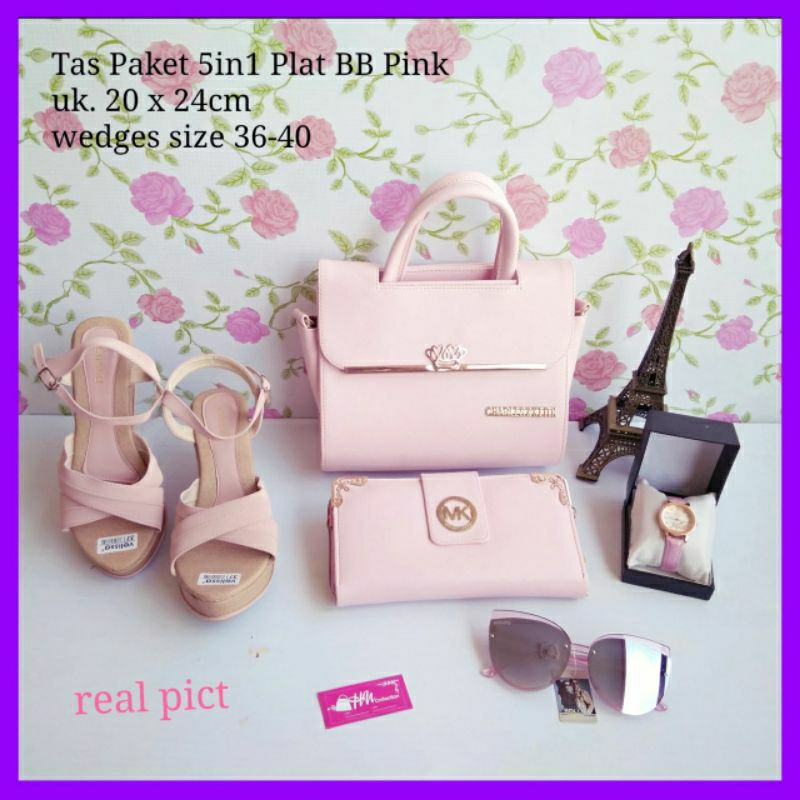 TAS PAKET ISI 5 UNTUK LAMARAN SESERAHAN HADIAH PERNIKAHAN LENGKAP KOMBI WEDGES TAS PAKET SESERAHAN
