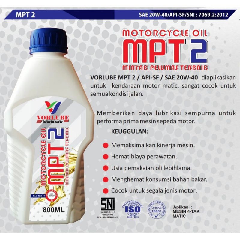 Oli mesin matic MPT2 0,8ml