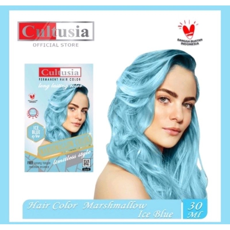 Cultusia hair Marshmallow Color Ice Blue