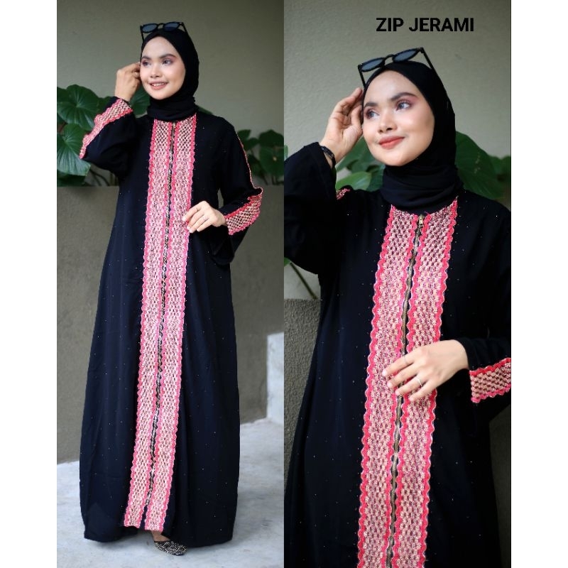 ZIP JERAMI JETBLACK SAUDI BY PUSAT GROSIR ABAYA GAMIS