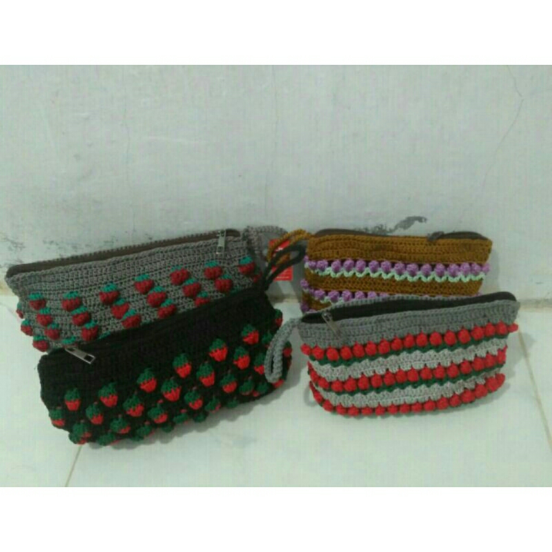 Dompet Strawberry/dompet motif tulip/dompet wanita