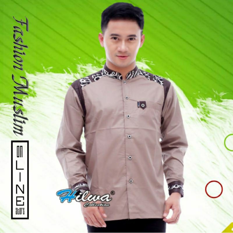 Jual Baju Koko Pria Terbaru Lengan Panjang 2023 Kemeja Koko Pria Pakaian Muslim Dewasa Atasan 1287