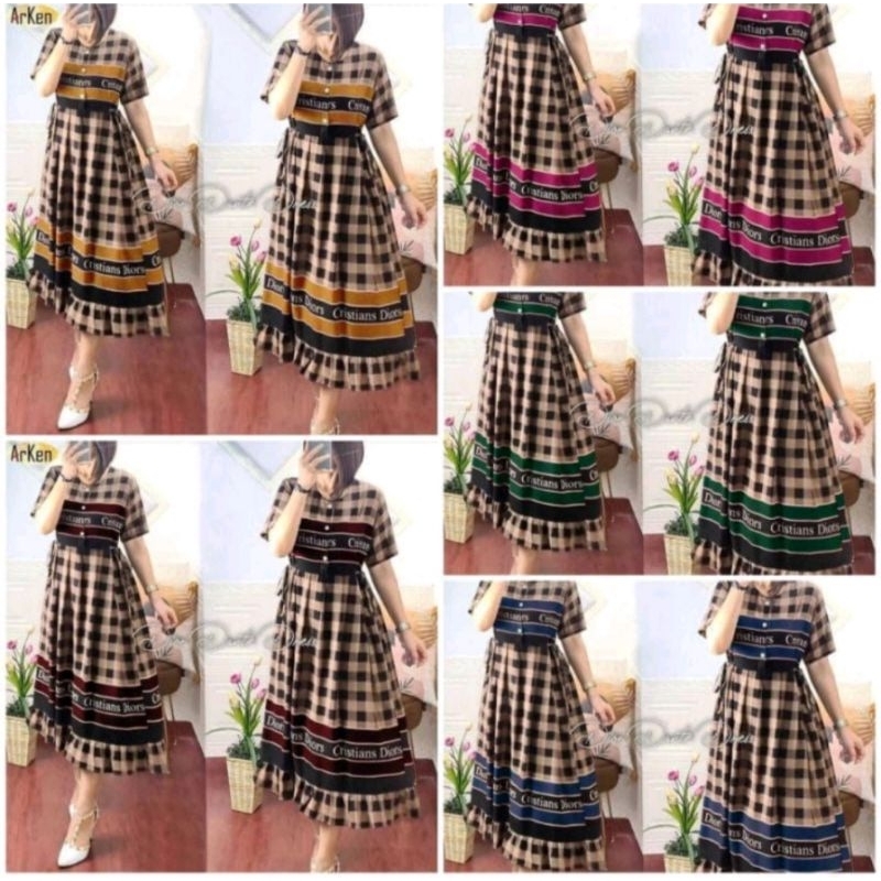 Mini Dress Cibi Terbaru || Arken Cibi || Daster Motif Kotak
