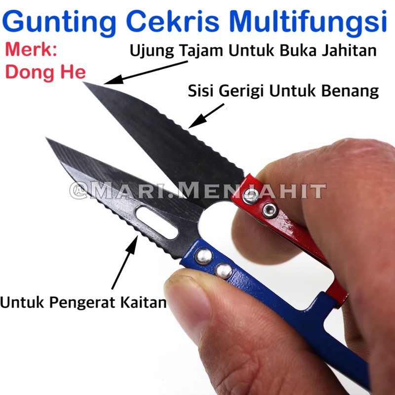 Gunting Cekris Gerigi Buang Benang Donghe Mata Baja Hitam