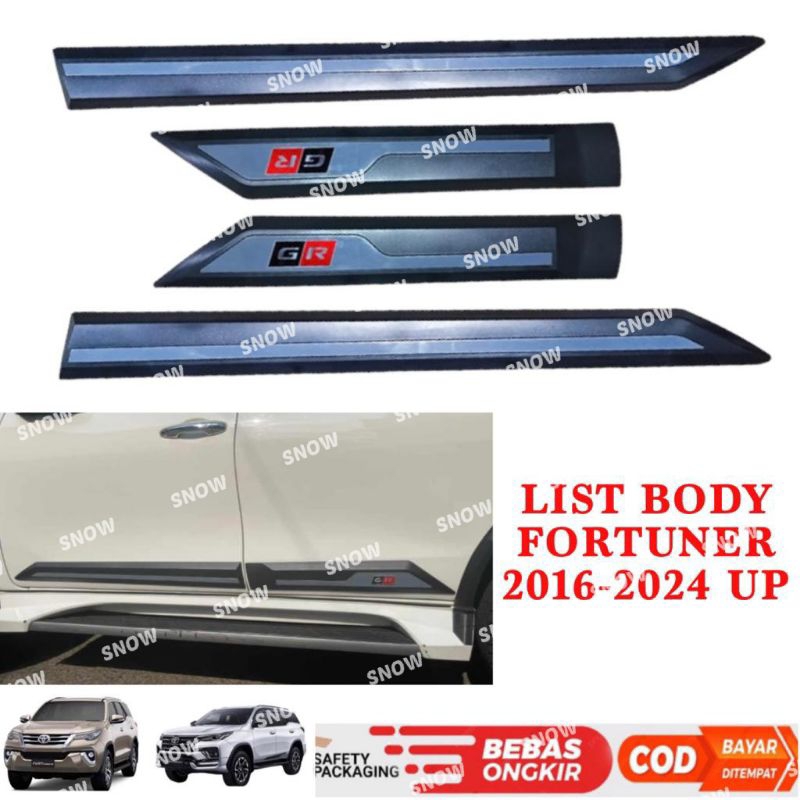 List Body Samping All New Fortuner 2016 2020 2022 2023 2024 GR SPORT Activo Hitam