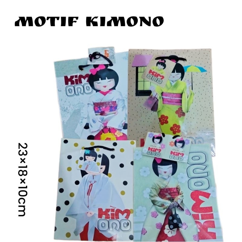 

Paper Bag Glossy Aneka motif ukuran 23×18×10cm
