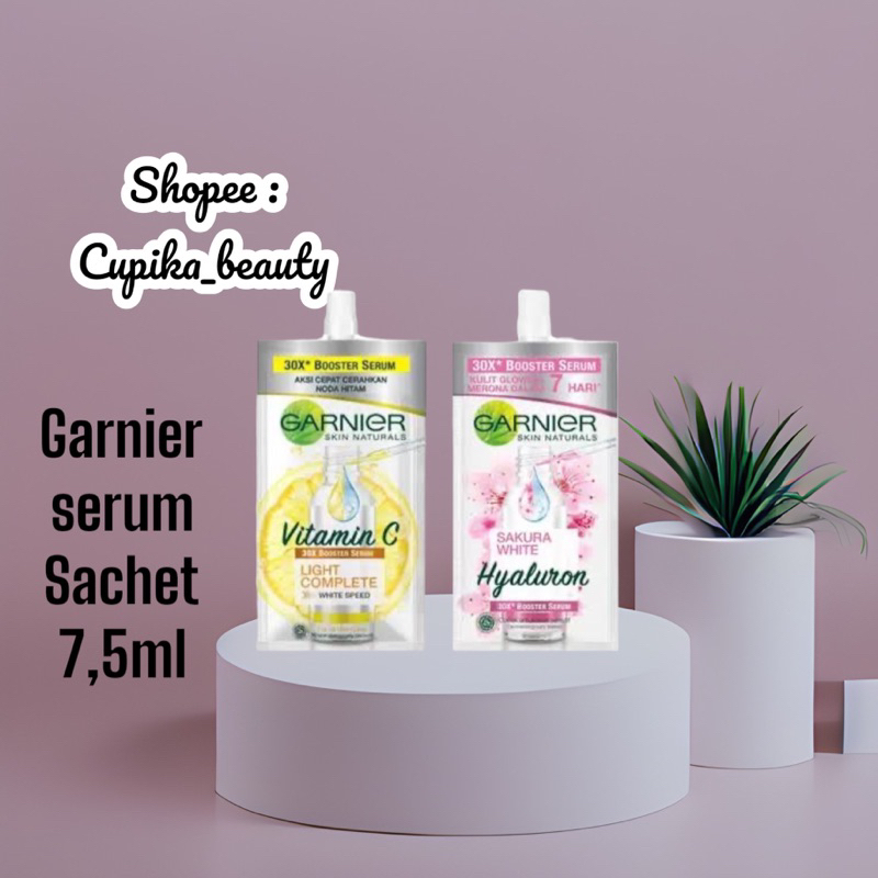 [ co.x ] garnier serum 7,5 ml sachet sakura white || garnier serum sachet bright complete 7,5 ml - serum garnier light complete