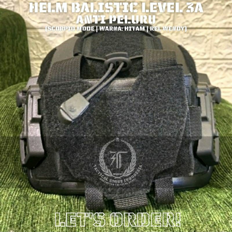 EXCLUSIVE! Helm Tactical Balistic Level 3A Anti Peluru Model Scorpio Rel Wendy