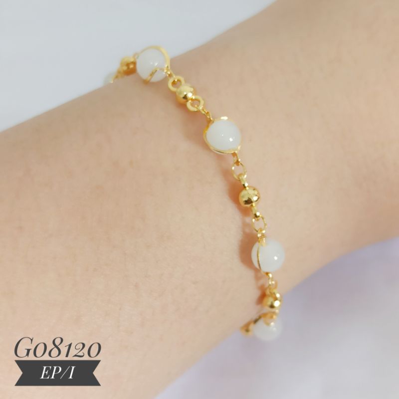 Gelang fashion rantai bola mutiara gold G08120