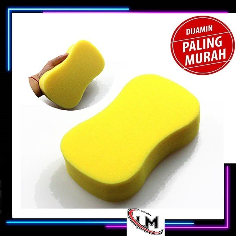 Sponge Busa Cuci Mobil Motor Piring Kuning 8 Busa Foam Wash Tebal Spon