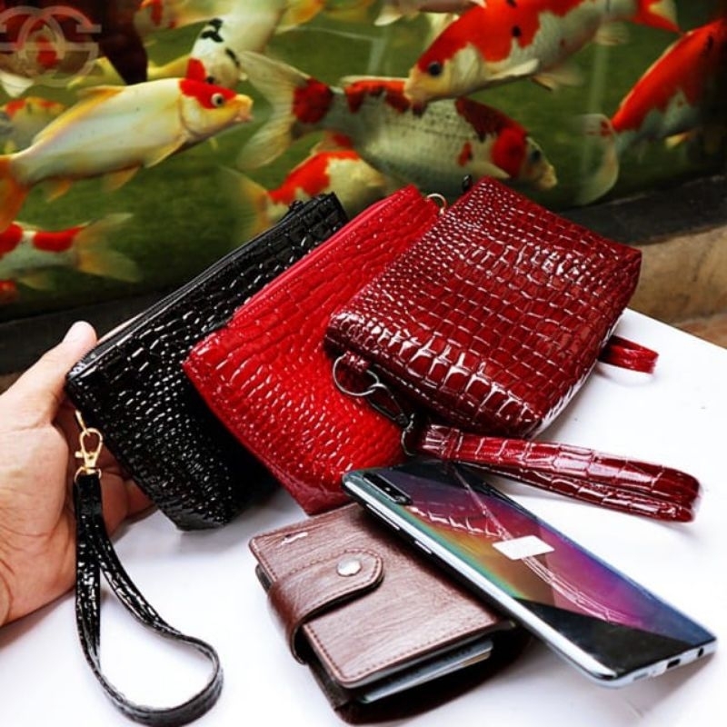 Dompet Hp Croco Wallet Wanita Pouch Uang Multifungsi