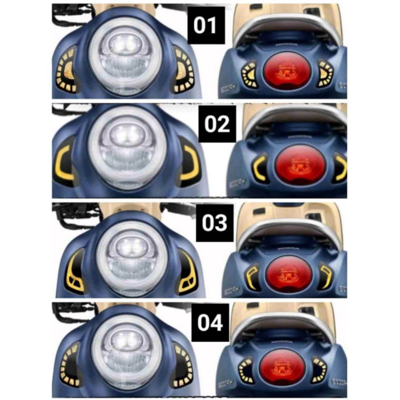 STIKER LAMPU SEIN SCOOPY NEW DEPAN BELAKANG
