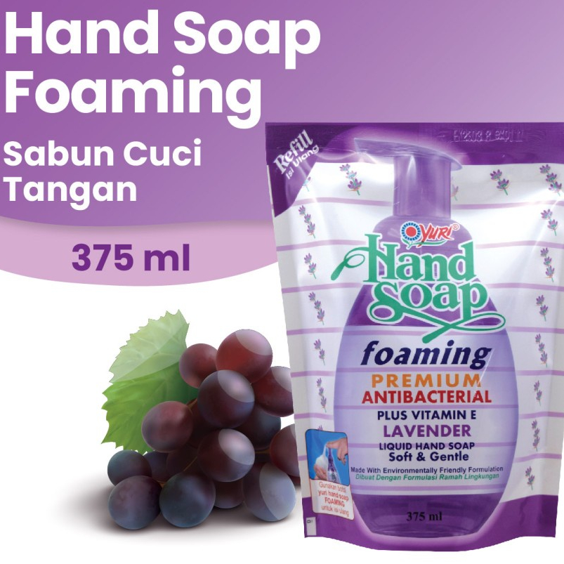 Yuri Hand Soap Foaming Antibacterial Refill 375ml - Sabun Cuci Tangan