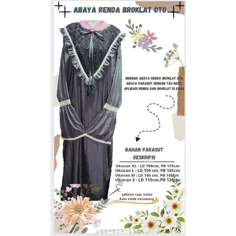 mukena traveling Abaya parasut mukena parasut renda mukena terusan abaya terusan abaya sholat mukena