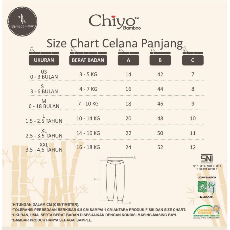 CHIYO BAMBOO- Setelan Oblong PANJANG Celana Panjang