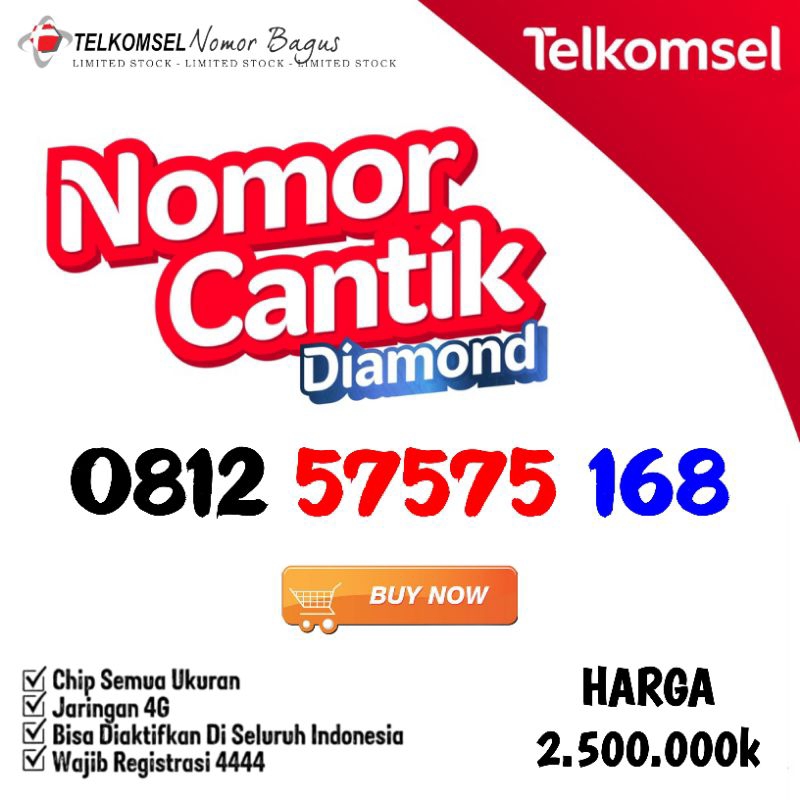 Nomor Cantik Nomer Kartu Perdana Telkomsel Simpati 5757 168 1688