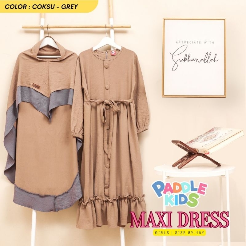 DRESS MAXI KATUN CRINKLE AIRFLOW BY PADDLEKIDS / GAMIS MAXI PADDLE KIDS NABLFASHION