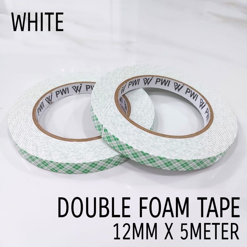 

Solasi Perekat Dobel Tip Fum PWI Double Tape Foam Putih 12mm X 5M