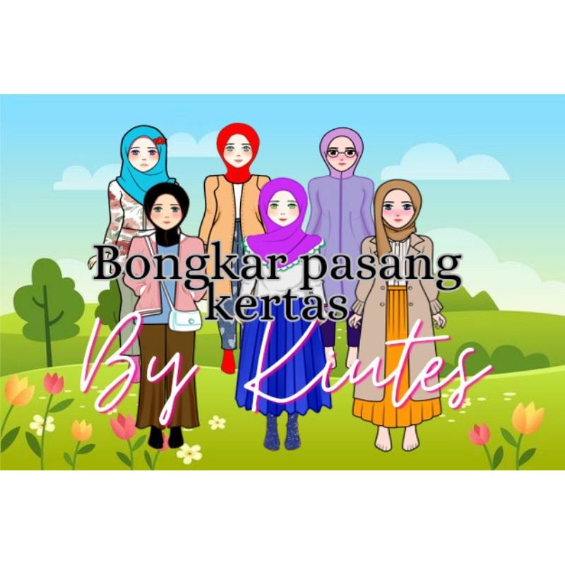 BONGKARPASANG KERTA HIJAB//BP BPAN//PAPER DOLL//MAINAN ORANG ORANGAN//MAINAN KERTAS