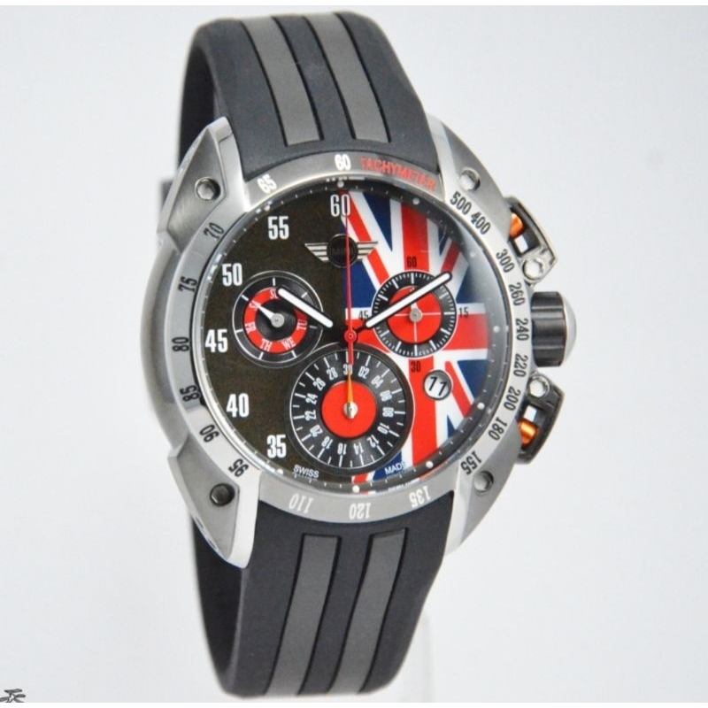 MINI 160108 Jam Tangan Pria Mini Cooper Rubber Original - Black Gray